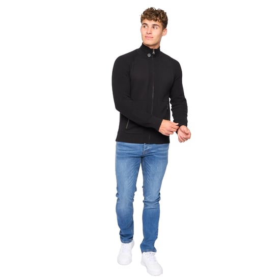 Crosshatch - "Birchin" Pullover Durchgehender Reißverschluss für Herren (Schwarz) - Image 3