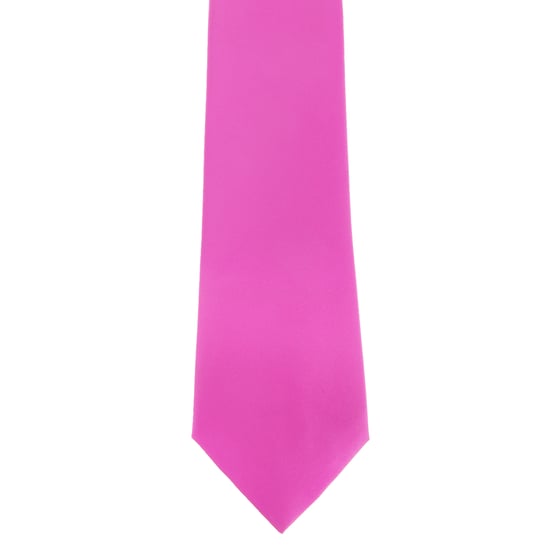 Premier Mens Plain Satin Krawatte (schmale Klinge) (2er-Pack) (Hot Pink) - Image 1