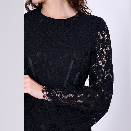 Spitzenkleid mit Bustier-Linien und Tulpenärmeln - Image 4
