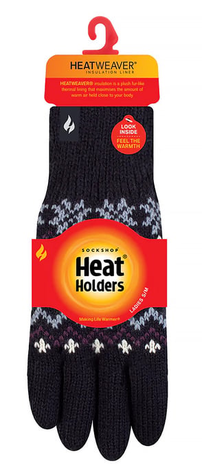 Heat Holders - Ladies Soft Thermal Gloves - Navy - Image 2
