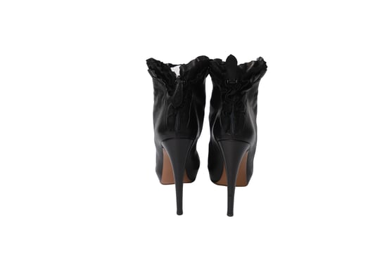 Alaia Rüschenschnürstiefeletten aus schwarzem Leder - Image 4