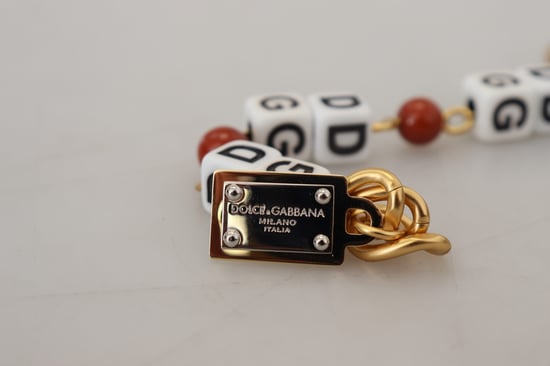 Dolce & Gabbana Goldene Ketten-Armband mit Messingperlen und Hummerverschluss für Damen - Image 5