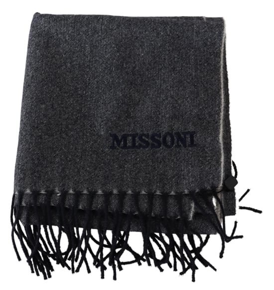 Echarpe unisexe en cachemire gris pour hommes Missoni - Image 4