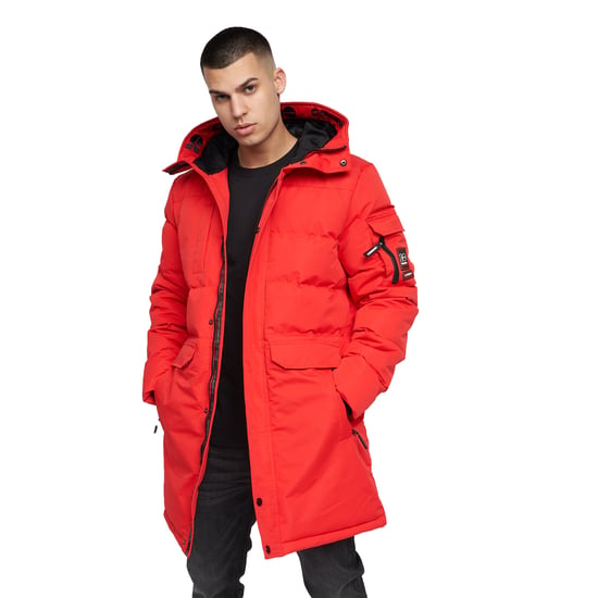 Crosshatch Mens Milwaka Long Padded Jacket (Red)