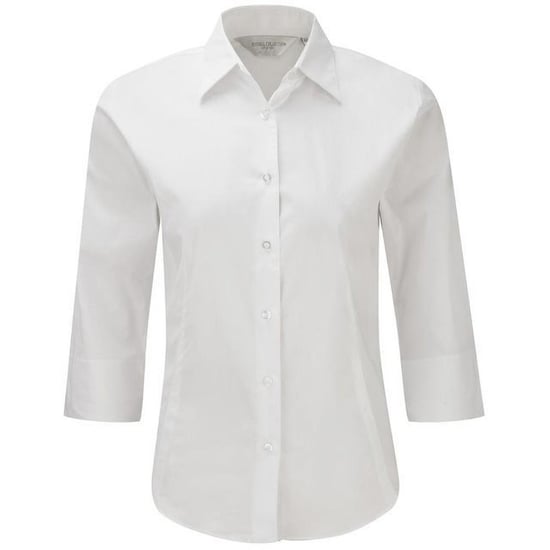 Russell Collection Easy Care Bluse, 3/4-Armlänge (Weiß) - Image 1