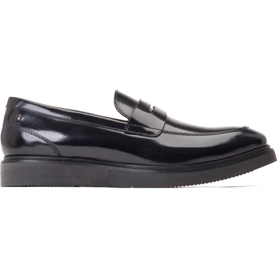Base London Sid Leder Herren schwarze Mokassins - Image 5