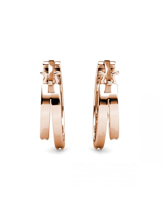 Duo-Ring-Ohrringe - Roségold und Kristall - Image 5