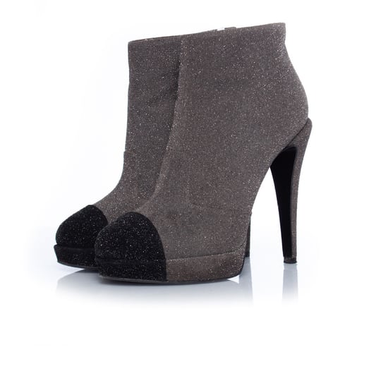 Graue Plattform-Glitzerstiefel - Image 1