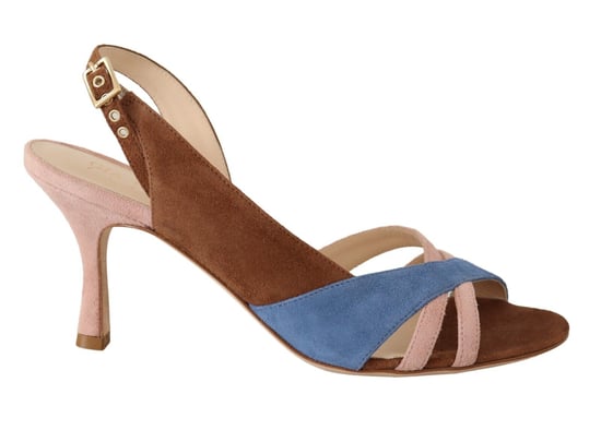 GIA COUTURE Damen Mehrfarbige Wildleder Slingback Absatzsandalen Schuhe - Image 1