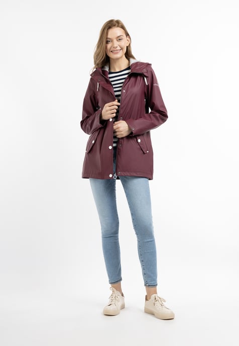 Dreimaster Regenjacke Damen Weinrot - Image 1
