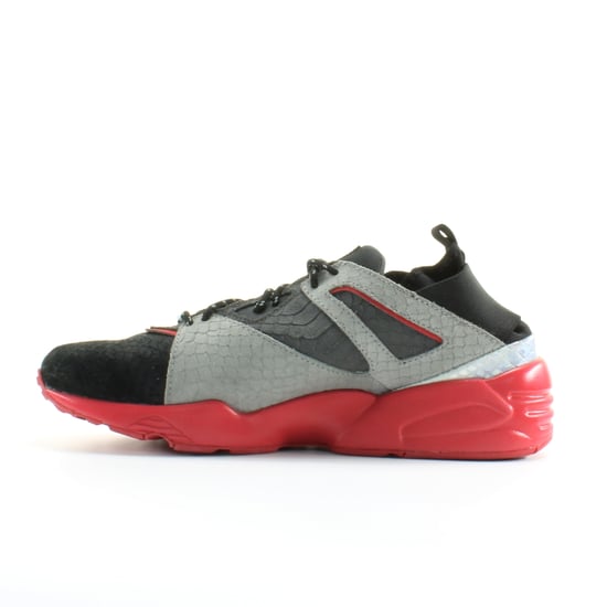 Puma BOG Sock Rioja Black Grey Suede Leather Mens Lace Up Trainers 361456 03