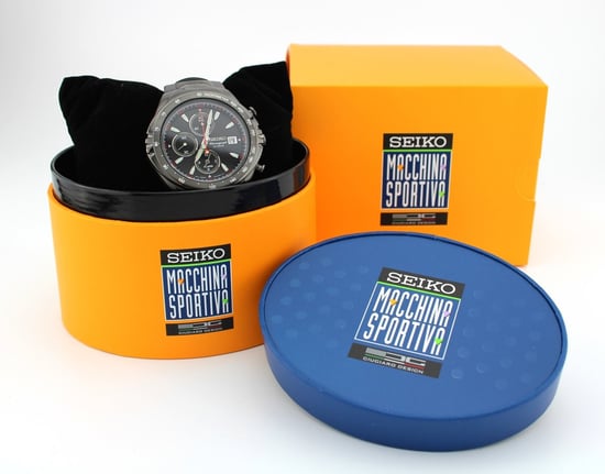 Seiko Macchina Sportiva Schwarz Herren Armbanduhr SNAF87P1 - Image 3