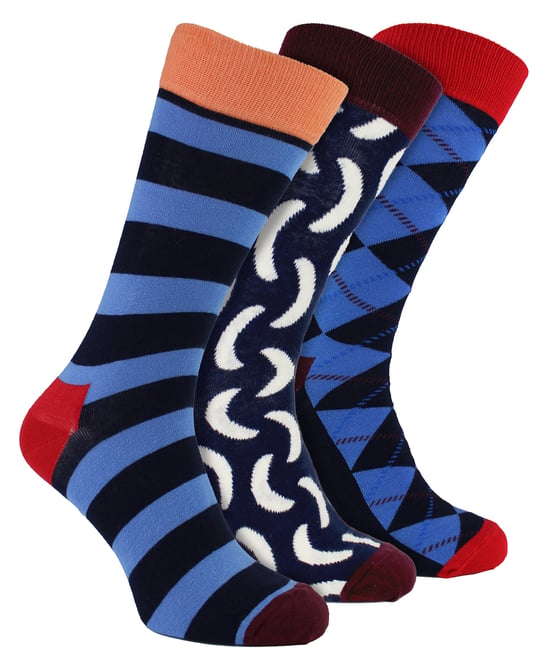 HS von Happy Socks - Herren 3er-Pack Klassische Argyle-Anz socks - Argyle (Rot) - Image 1