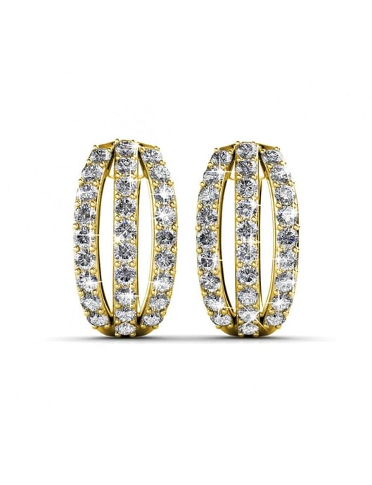 Elegante Ohrringe - Gold und Kristall - Image 3