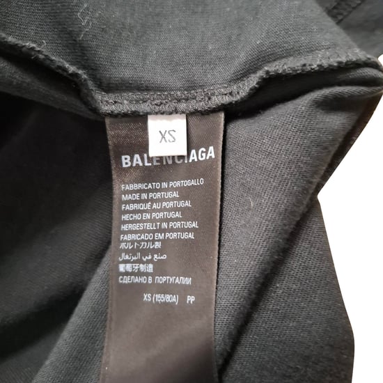 Balenciaga Logo-Druck Schablonen-T-Shirt aus schwarzer Baumwolle - Image 5