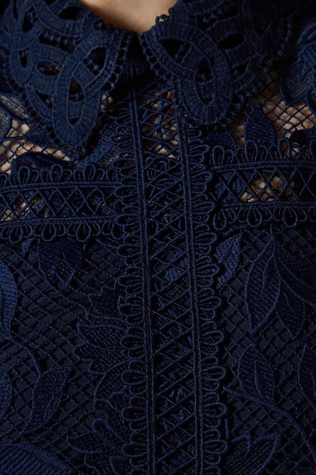 Lace Top Pleated Dress