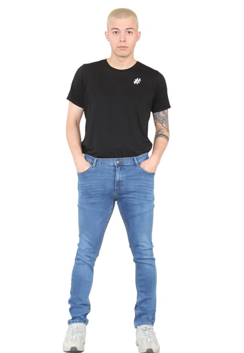 MYT Herren Skinny Fit Jeans Stretch Denim in Mittelblau - Image 6