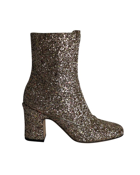 Dior D-Circus Glitzer-Ankle Boots aus goldenen Leder - Image 1
