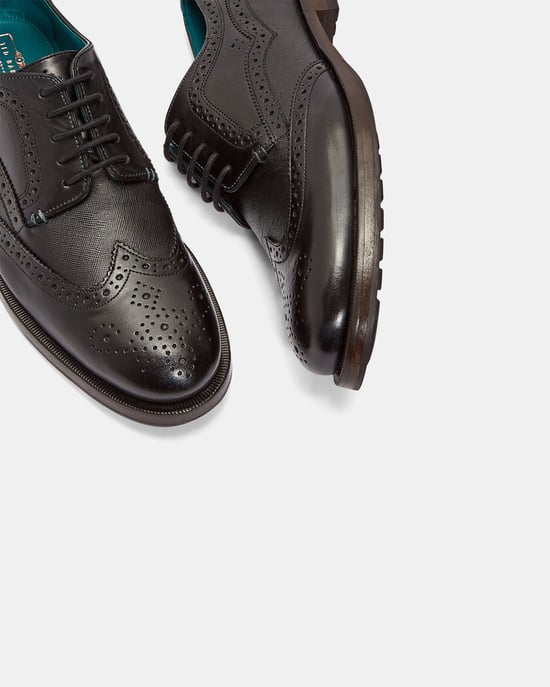 Ted Baker Senape Classic Leather Brogue Derby, Black