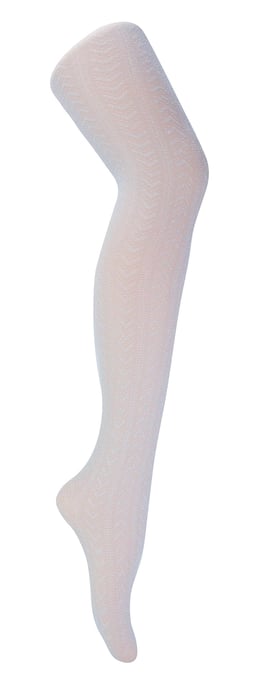 Glänzende Strumpfhose für Frauen | Sock Snob | Chevron-Muster | Glitzernd | Party Saison - Weiß & Silber (Chevron) - Image 1