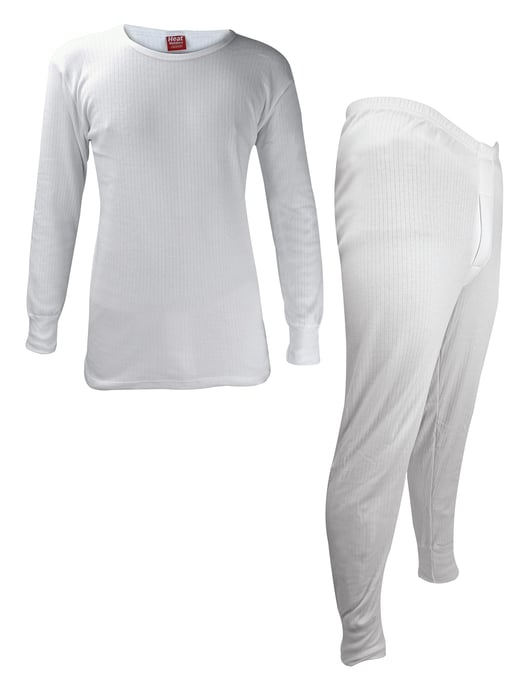 Herren-Thermo-Unterwäsche-Set | Wärmespeicher | Winter-Langarm-Top & Long Johns - Weiß - Image 1