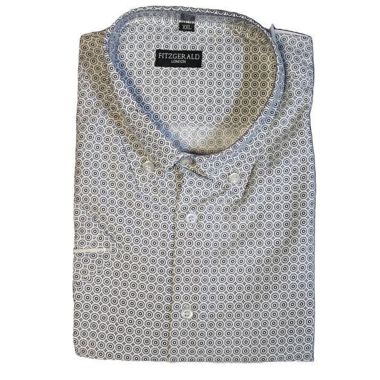 Men's Fitzgerald London Short Sleeve Shirt Plus Size with Trendy Sandy Circles Design
