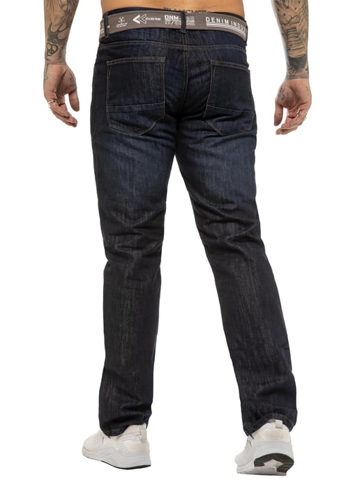 Enzo | Herren Designer Regular Fit Denim Jeans - Indigo - Image 2