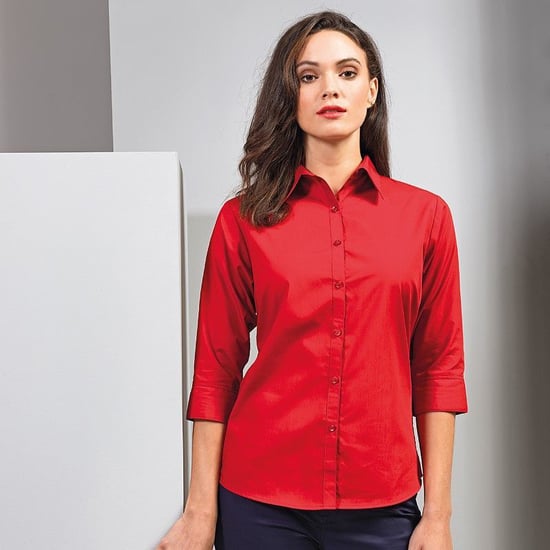 Premier - Bluse für Damen 3/4 Ärmel (Rot) - Image 2