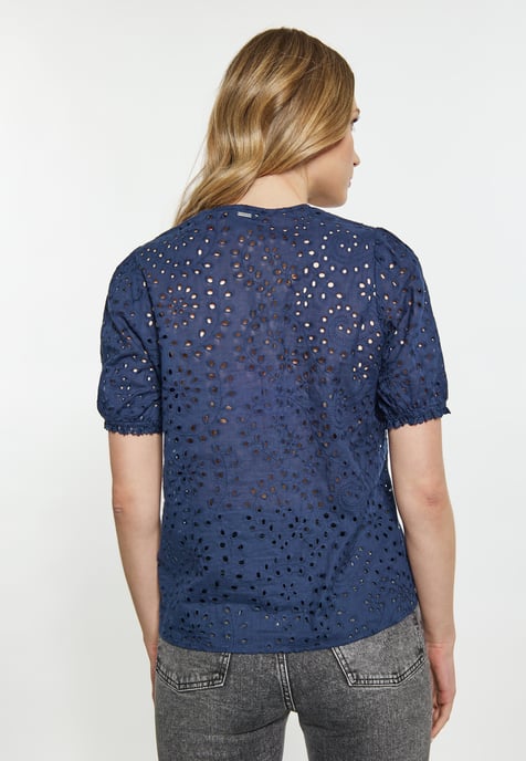 Dreimaster Bluse Damen Marine - Image 4