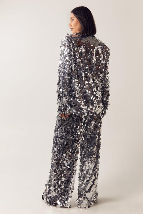 Disc Sequin Wide Leg Pants