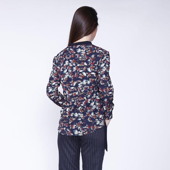 Satin-Kolibri-Bluse und Blätterdruck - Image 2