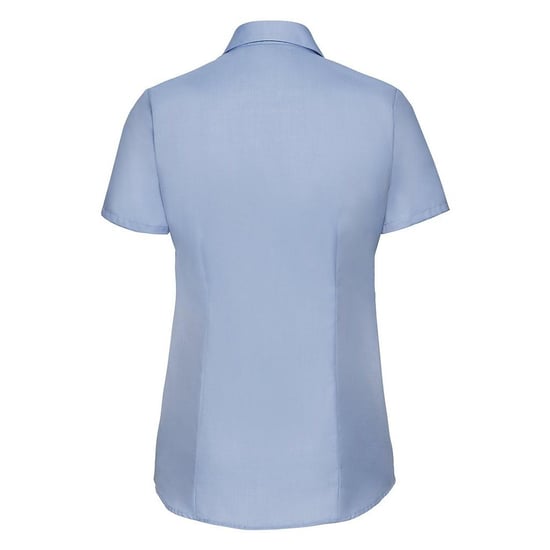 Russell Damen Bluse / Hemd mit dezentem Fischgrätenmuster, kurzärmlig (Hellblau) - Image 2