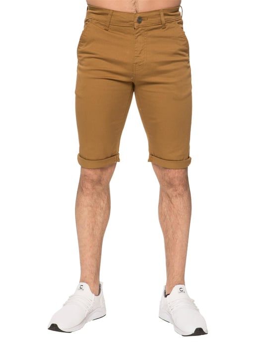 Enzo | Herren Slim Fit Stretch Chino Shorts - Tan - Image 1