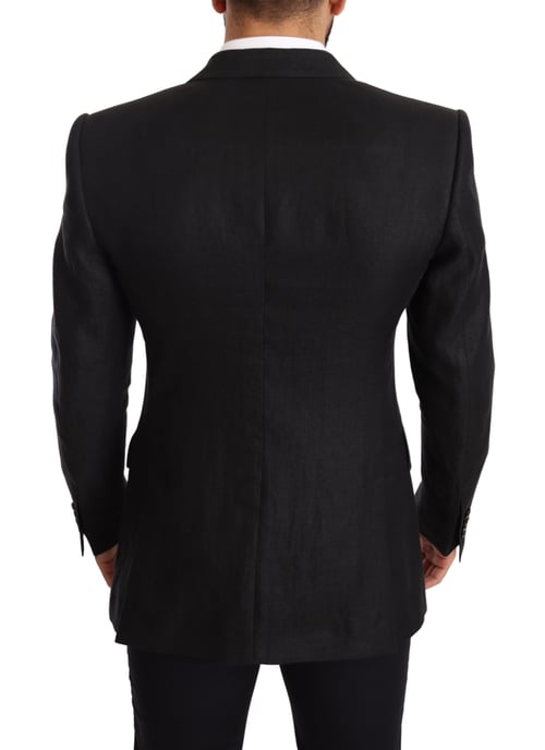 Leinen Slim-Fit Manteljacke Blazer - Image 3