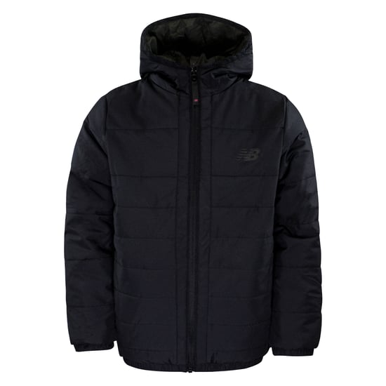 New Balance Black Green ZipUp Hooded Junior Switch Reversible Jacket JJ933012 BK