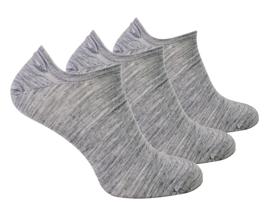 Steven - 3 Paare Multipack Herren Merinowolle unsichtbare Socken - Hellgrau - Image 1