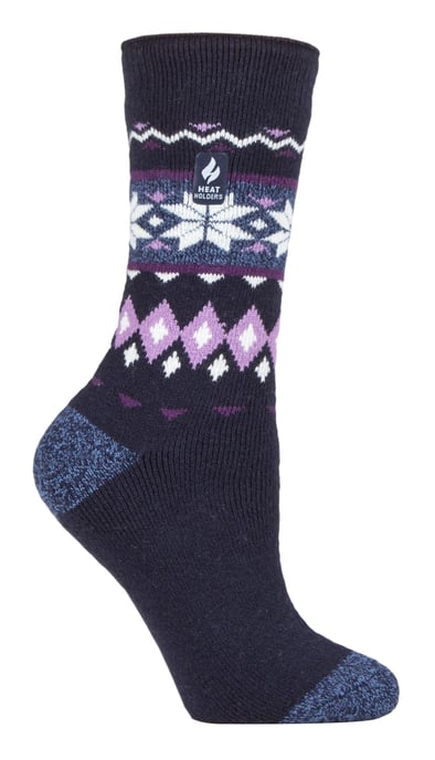Heat Holders Lite - Womens isoliert thermische Socken | Mehrere Designs einschließlich Argyle Streifen Herzen Sterne | Warme Socken für den Winter - Denim (Lima) - Image 1