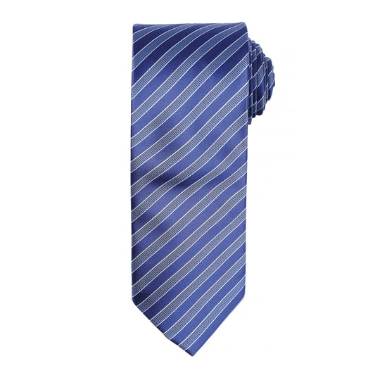 Premier Mens Double Stripe Pattern Formal Business Tie (Marine/Blau) - Image 1