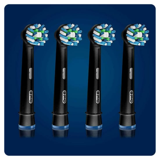 Oral-B CrossAction Black Toothbrush Heads Pack Of 4 Replacement Refills