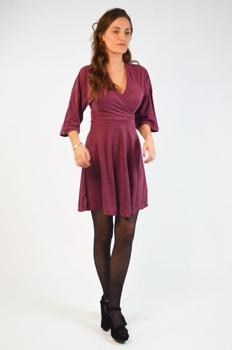 Midi Sleeve V Neck Wrap Dress