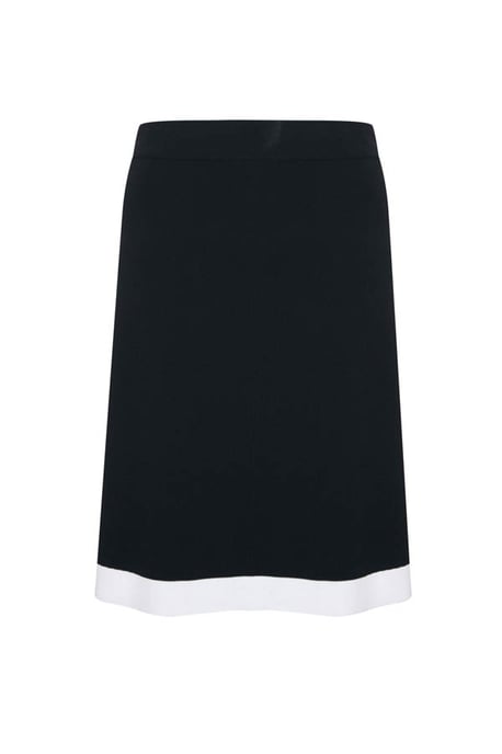Black & White Contrast Trim Knitted Skirt