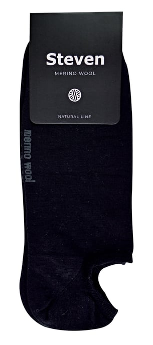 Herren Merinowolle Low Cut Socken | Steven | No Show Warme Füßlinge Socken - Schwarz - Image 2