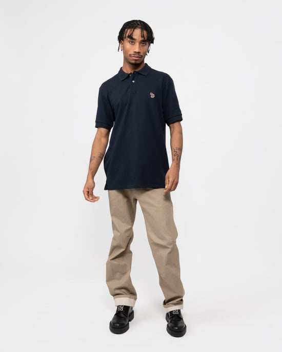 Paul Smith Mens Regular Fit Cotton-Piqué Zebra Logo Polo Shirt