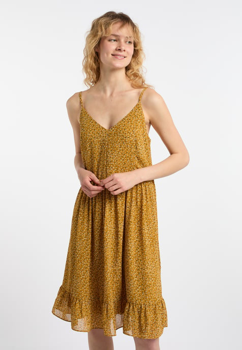 Dreimaster Kleid Damen Dunkelgelb Mehrfarbig - Image 3