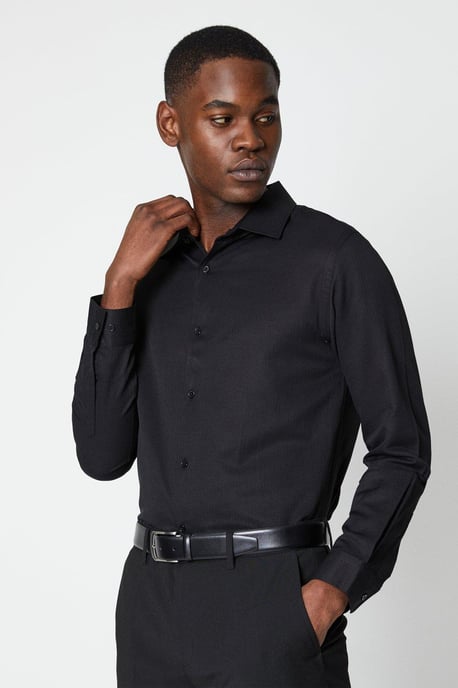 Tailored Fit Herringbone Weave Shirt - Image 1