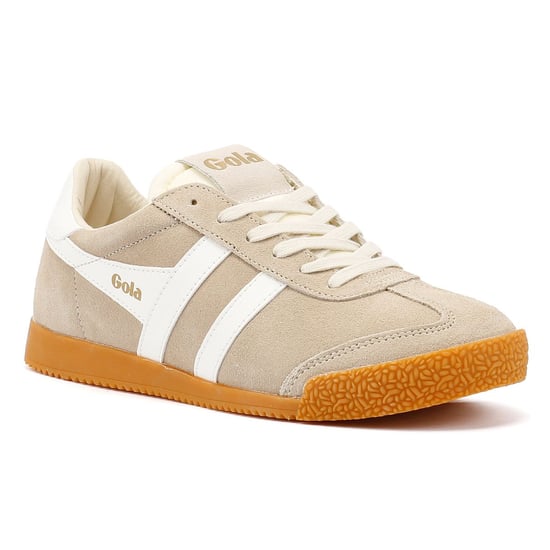 Gola Elan Damen Wildleder Turnschuhe In Beige - Image 2
