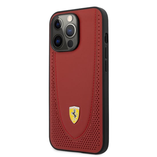 Ferrari iPhone 13 Genuine Leather Hard Phone Case