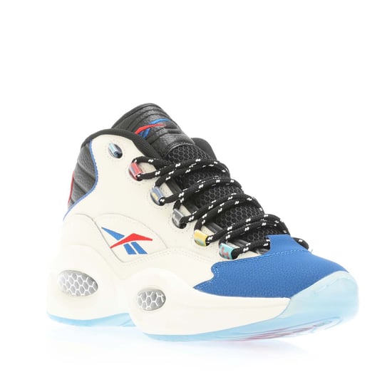 Men's Reebok Question Mid Trainers in black blue