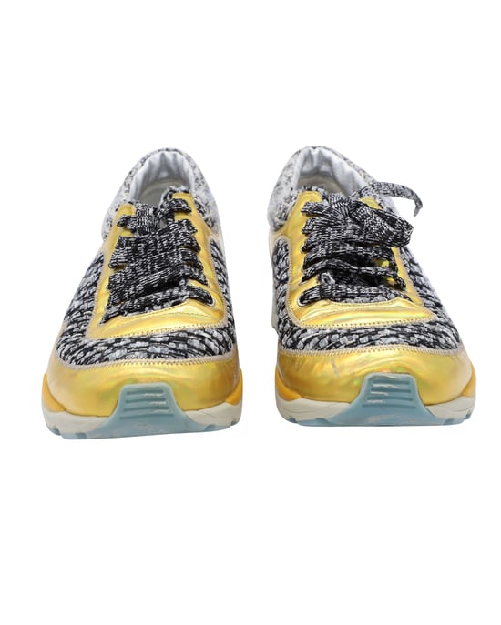 Chanel Tweed Schnürsneaker aus mehrfarbigem Leder - Image 2