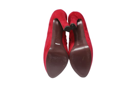 Alexander McQueen Stiefeletten aus rotem Wildleder - Image 5
